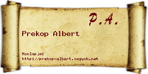 Prekop Albert névjegykártya