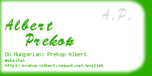 albert prekop business card